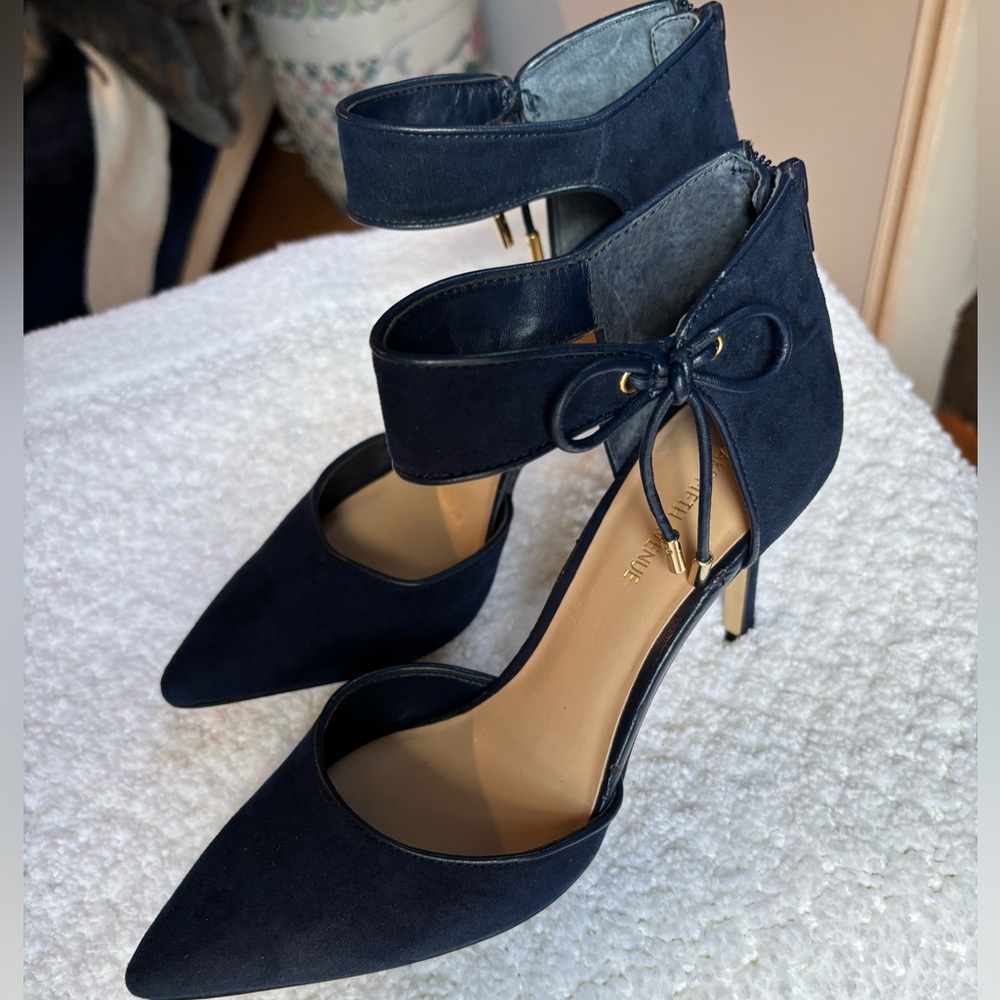 Saks Fifth Avenue Blue Suede Heels!